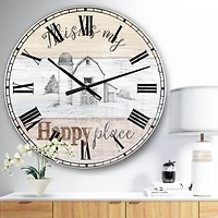 Designart 'Farmhouse Moment Barns Farmhouse Wall Clock