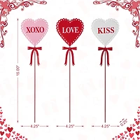 Glitzhome® 16" Valentine's Metal Heart Yard Stake Set