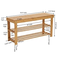 Household Essentials 2-Shelf Bamboo Bench