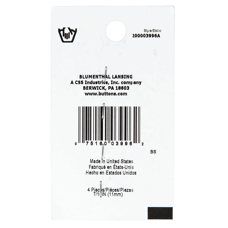 Spectrum Cool 7/16" Royal Blue Shank Buttons, 4ct.