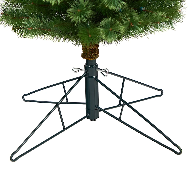 8ft. Pre-Lit Green Pine Artificial Christmas Tree, Clear LED Lights