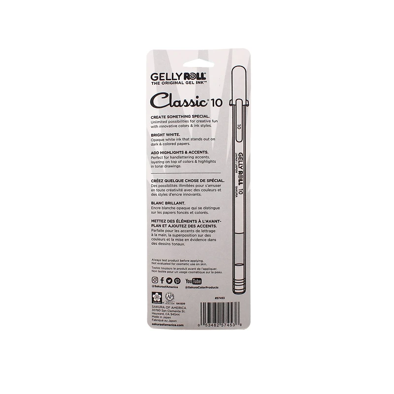 Gelly Roll® Classic® 10 Bold Bright White Ink Pens, 3ct.