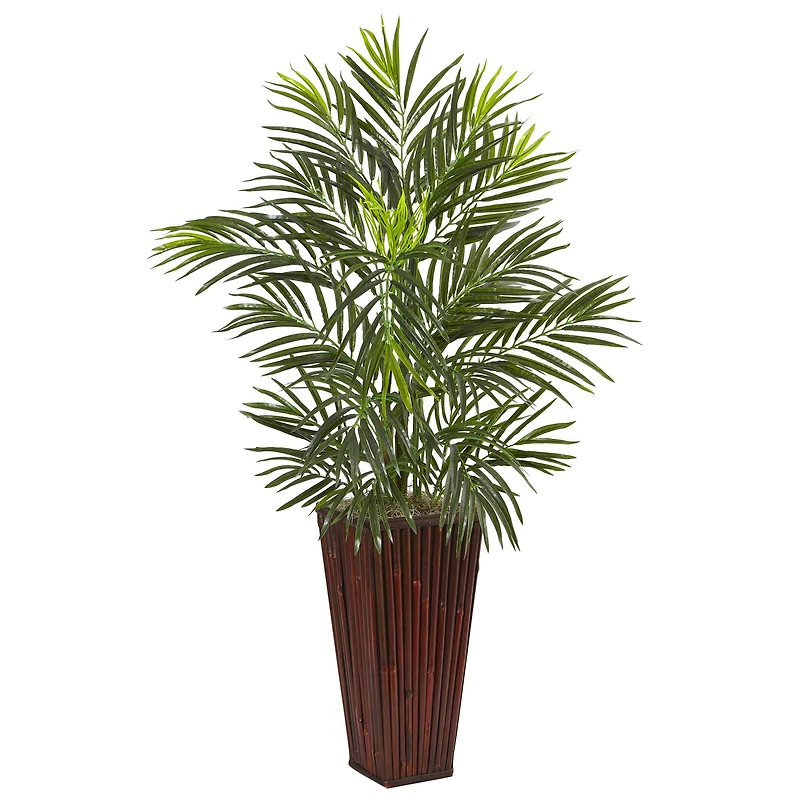 3.5ft. Potted Areca Palm in Bamboo Planter