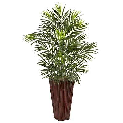 3.5ft. Potted Areca Palm in Bamboo Planter