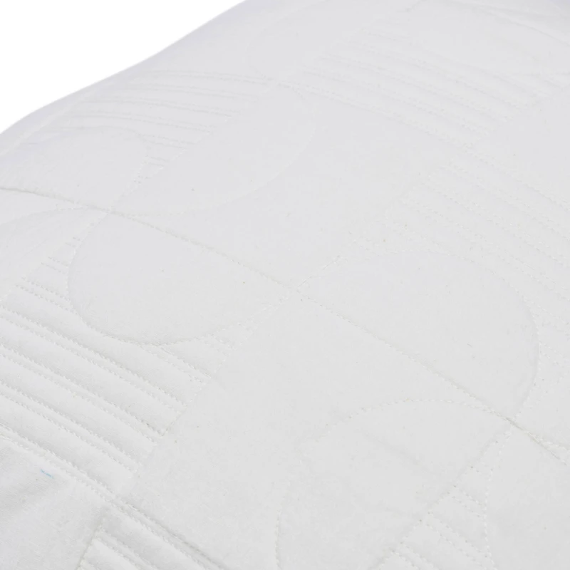 Hello Honey® White Square Modern Geometric Quilted Pillow Cover