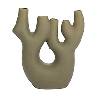Hello Honey® 7.5" Green Abstract Coral Shaped Stoneware Vase