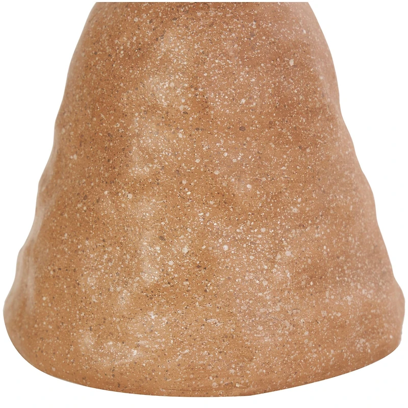 11" Brown Speckled Abstract Totem 3 Taper Candle Candelabra