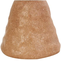 11" Brown Speckled Abstract Totem 3 Taper Candle Candelabra