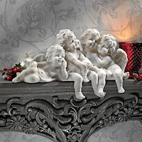 Design Toscano 12" Tall Cherub Conclave Shelf Sitting Angel Sculpture