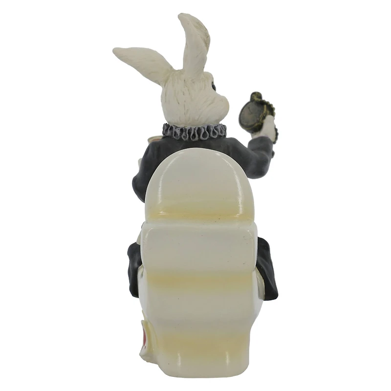 7.25" White Rabbit on a Toilet Tabletop Décor by Ashland®