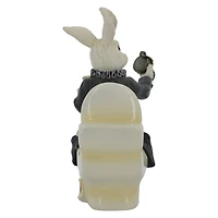 7.25" White Rabbit on a Toilet Tabletop Décor by Ashland®