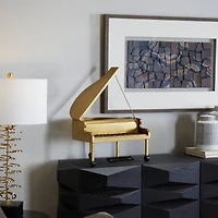 The Novogratz 22" Gold Metal Piano Instrument Sculpture
