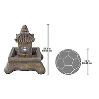 Design Toscano 23.5" Mokoshi Pagoda Illuminated Garden Fountain