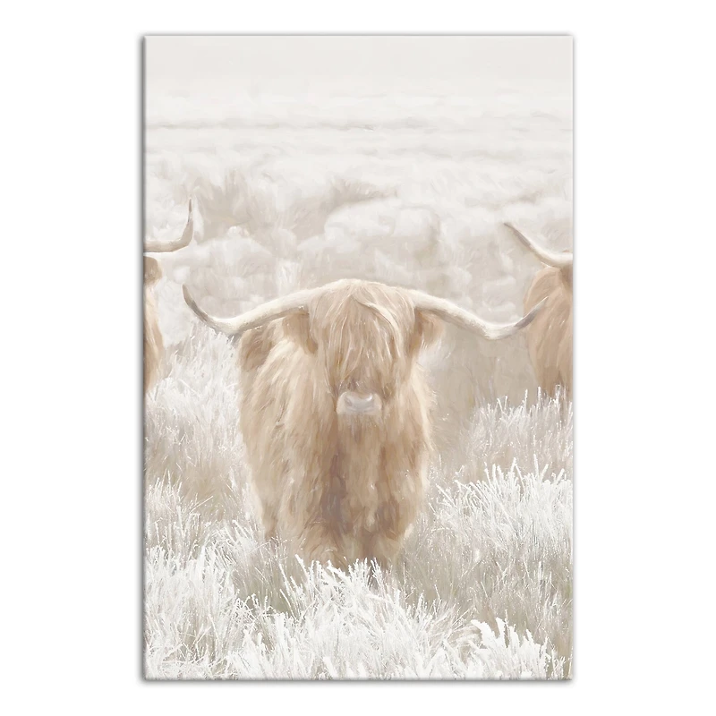 Light and Creamy Highland Canvas Wall Art