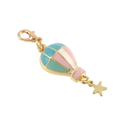 Gold, Pink & Blue Hot Air Balloon Charm by Bead Landing™