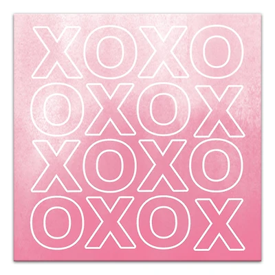 Xoxo Watercolor Outline 12" x 12" Canvas Wall Art