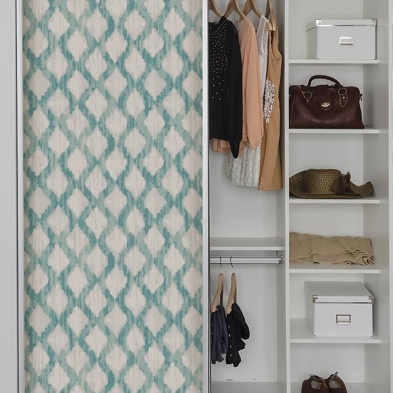 NuWallpaper Teal Floating Trellis Peel & Stick Wallpaper