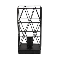 Simple Designs 10" Geometric Square Metal Table Lamp
