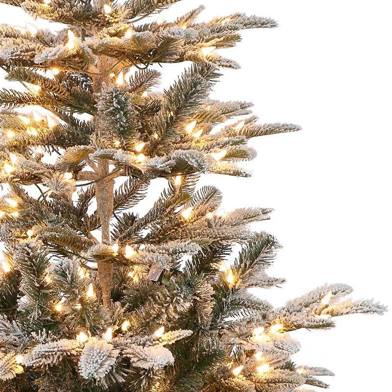 6 Pack: 4.5ft. Pre-Lit Flocked Aspen Fir Artificial Christmas Tree, Clear Lights