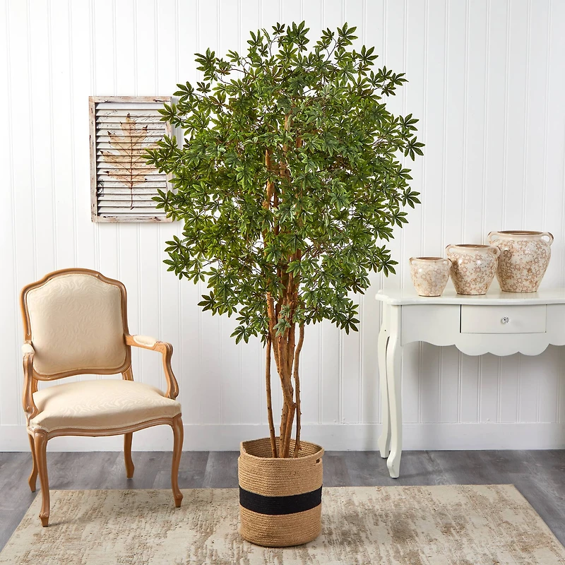 6ft. Japanese Maple Artificial Tree in Handmade Natural Cotton Planter