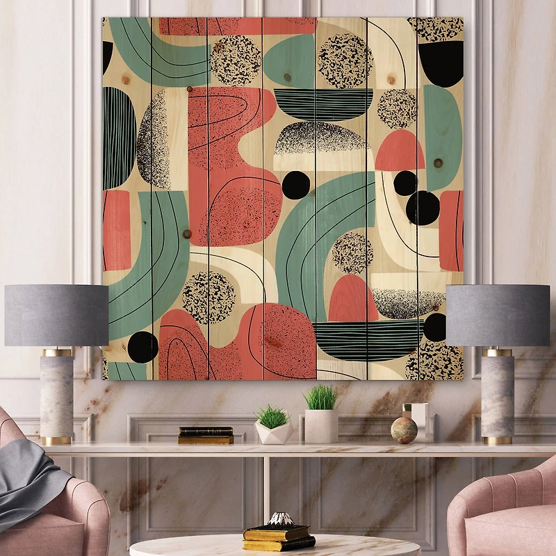 Designart - Retro Shapes With Abstract Suns and Moons III