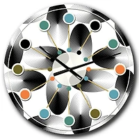 Designart 'Retro Geometrical Abstract Pattern Iv Mid-Century Modern Wall Clock