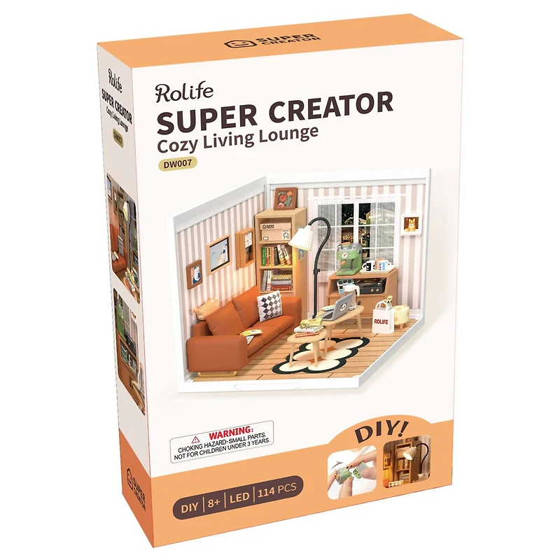 Rolife® Super Creator Cozy Living Lounge DIY Miniature Kit