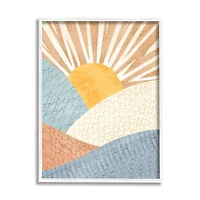 Stupell Industries Kids' Bold Sun Sunrise Rolling Hills Abstract Patterns Framed Wall Art