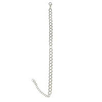 7.5" Rhodium Double Curb Charm Bracelet by Bead Landing™