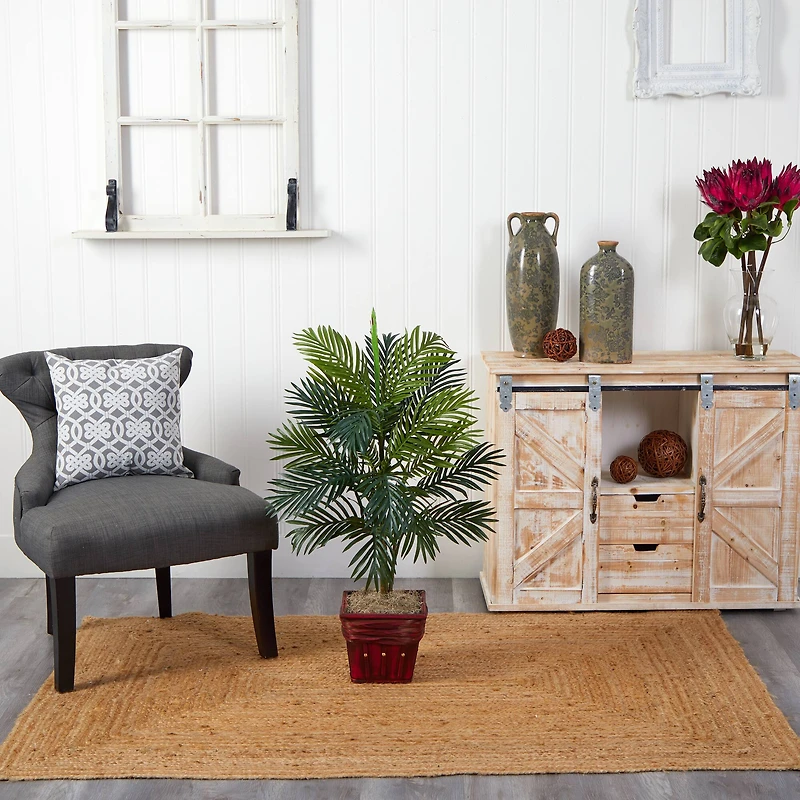 3.16ft. Areca Palm with Wicker Basket Planter