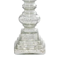 Silver Glass Candle Holder Set