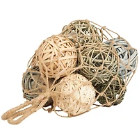 Cream Dried Plant Natural Foliage with Fishnet Bag