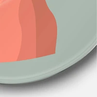 Designart - Pink Sunset Mountain Landscape - Modern Metal Circle Wall Art