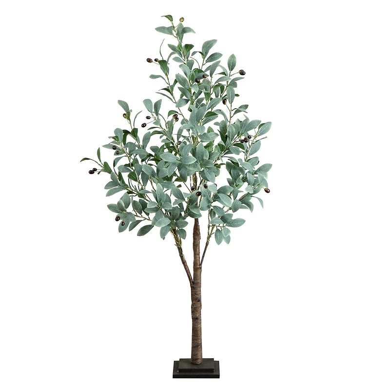 4ft. Pre-Lit Artificial Fruiting Olive Tree with Warm White LED Lights