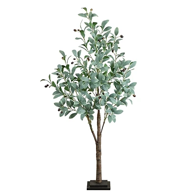 4ft. Pre-Lit Artificial Fruiting Olive Tree with Warm White LED Lights