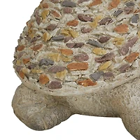 14" Gray Stone Farmhouse Turtle Garden Sculpture