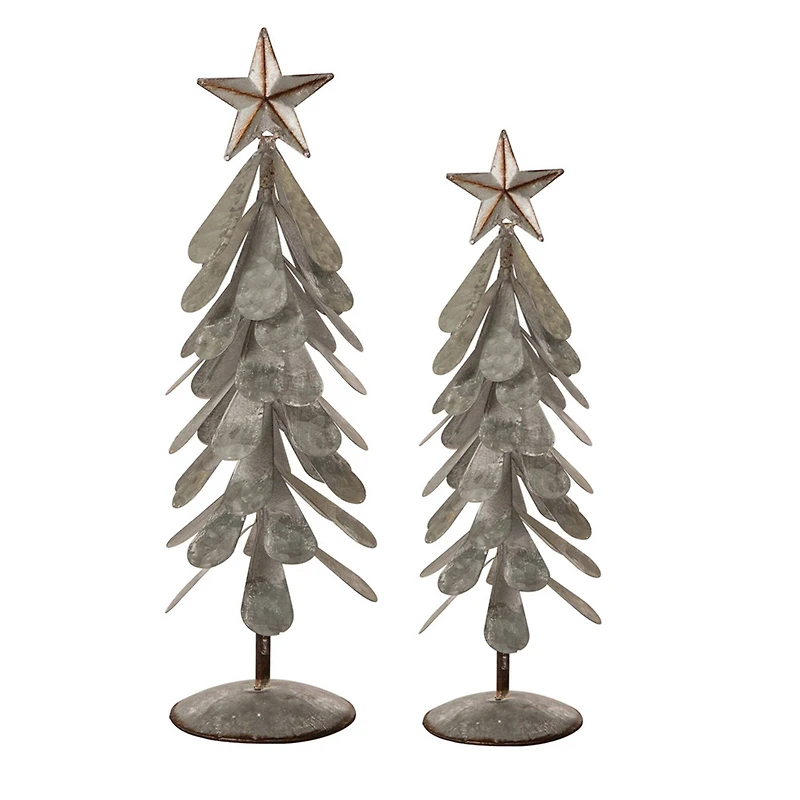 Glitzhome® Galvanized Metal Christmas Tree Table Décor Set