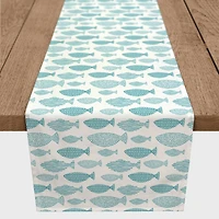 Teal Fish Table Runner