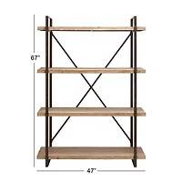 Brown Wood & Metal Industrial Shelving Unit