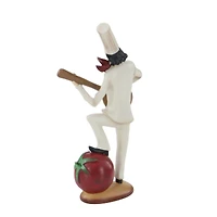 White Polystone Traditional Chef Sculptures, Set of 3