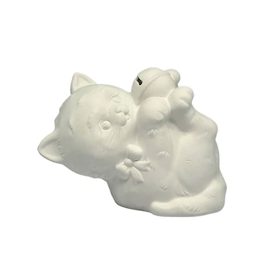 7" LED DIY Ceramic Cat with Bell Décor by Make Market®