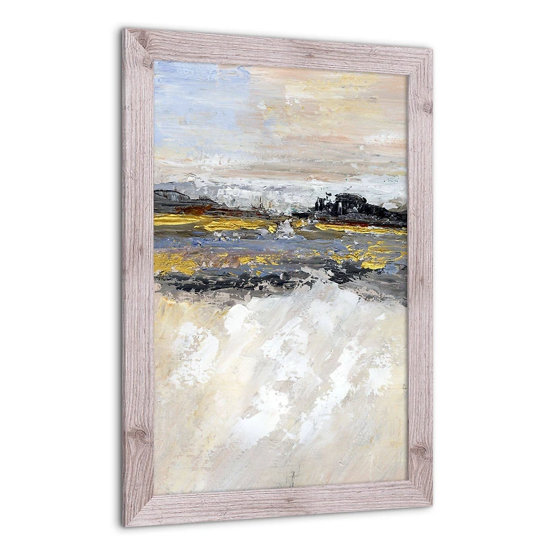 Rough Abstract Landscape 20" x 30" Western White Framed Print