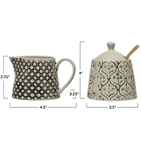 Hello Honey® Black Cream & Sugar Stoneware Jar Set