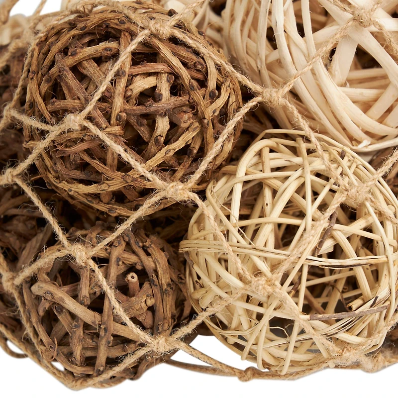 Beige Dried Plant Handmade Natural Foliage with Fishnet Bag