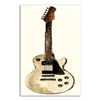 White Guitar 24" x 36" Canvas Wall Art