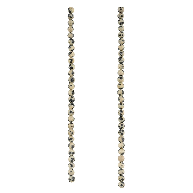 Black & White Dalmatian Jasper Round Beads by Bead Landing
