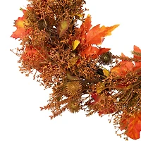 24" Autumn Harvest Maple Leaf with Berries Wreath