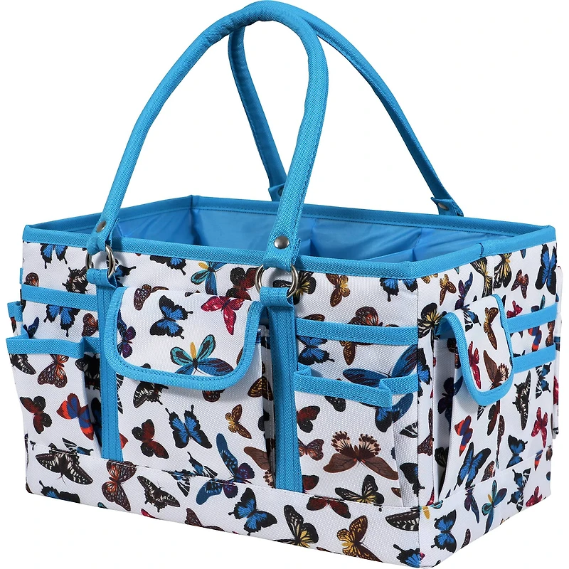 SINGER® Butterfly Print Collapsible Sewing Storage Tote Caddy