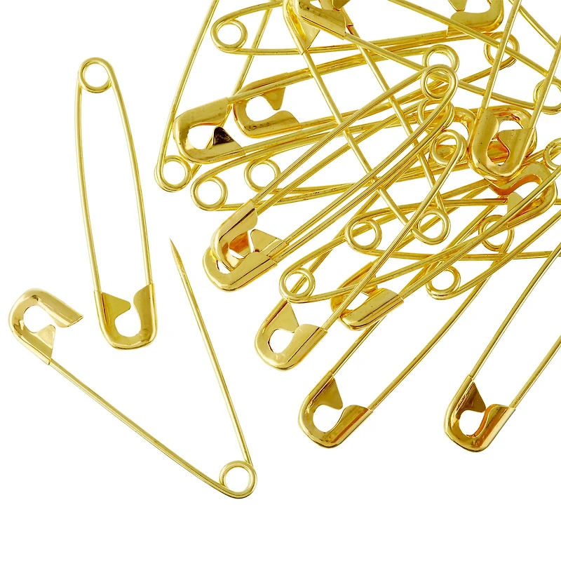 12 Packs: 20 ct. (240 total) 2" Gold Quilter's Safety Pins by Loops & Threads™
