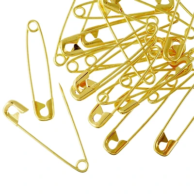 12 Packs: 20 ct. (240 total) 2" Gold Quilter's Safety Pins by Loops & Threads™